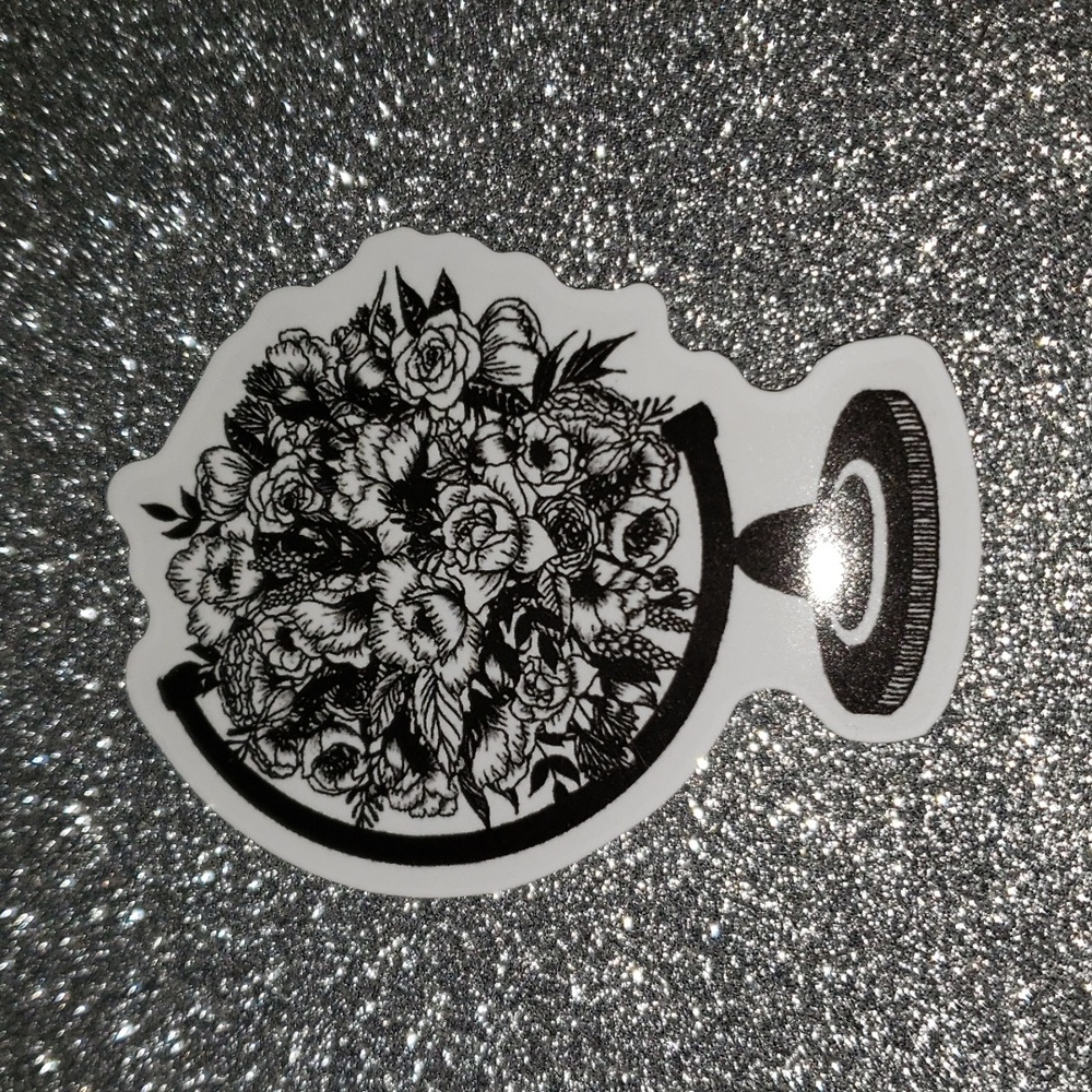 Globe WATERPOOF Sticker Floral art